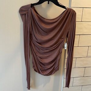 Free People mauve brown top XS nwt